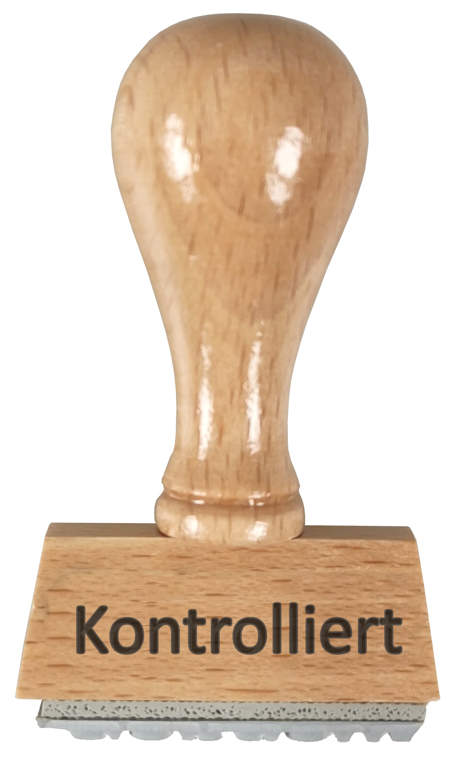 Neutral Motivstempel, Holz, Motiv Kontrolliert, Abdruck 69 × 28 mm