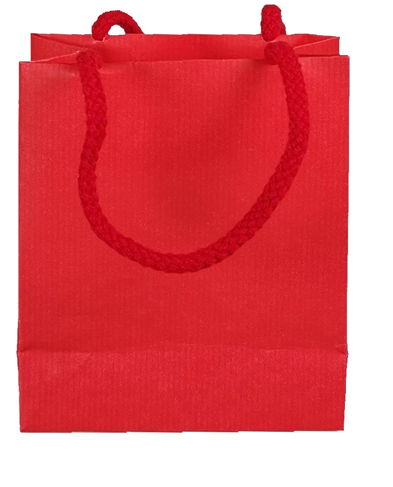 Neutral Geschenktasche Splendor Kraftpapier Rot – 139 × 182 × 66 mm – farblich passende Kordeln