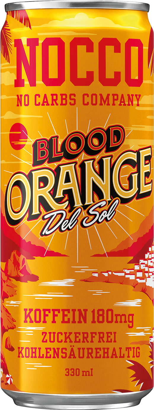 NOCCO Energy Drink BCAA, Blutorange – 3,3 dl, zuckerfrei, koffeinhaltig