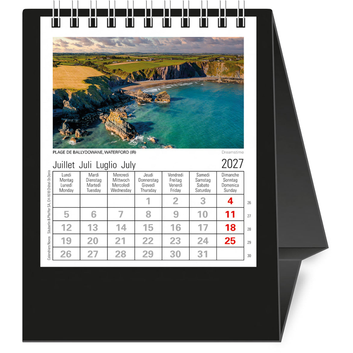 Novos Pultkalender Europa – 1 Monat/Seite, 11,5 × 14 cm, 2027