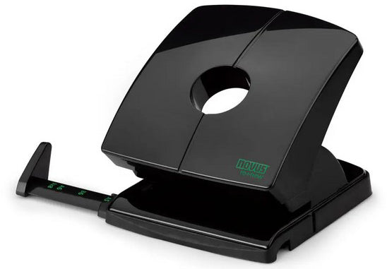 Novus Bürolocher B 230 re+new B230 – 2-Loch, Lochabstand 80 mm, 30 Blatt – Schwarz – Metall/Kunststoffummantelt