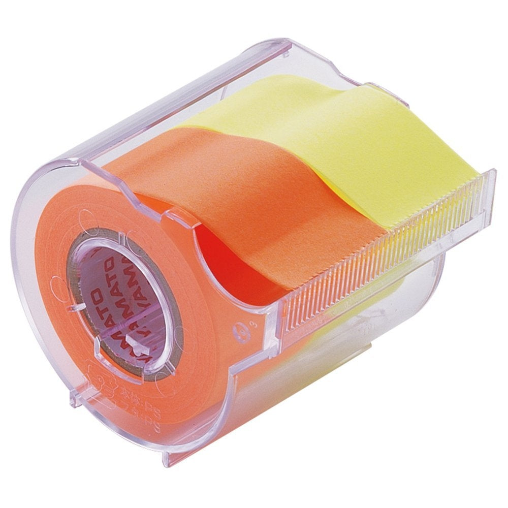 NT Memoc Haftnotizen auf Rolle – 10 m × 25 mm – gelb, orange, vollflächig klebend