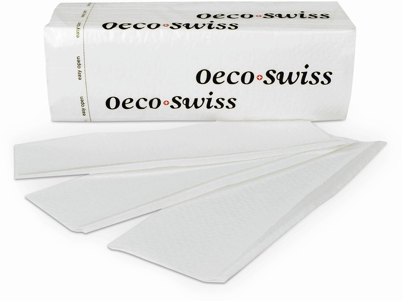 Oeco swiss Falthandtücher Z-Falz – 2-lagig, hochweiss, Zellstoff – für handelsübliche Handtuchspender – FSC
