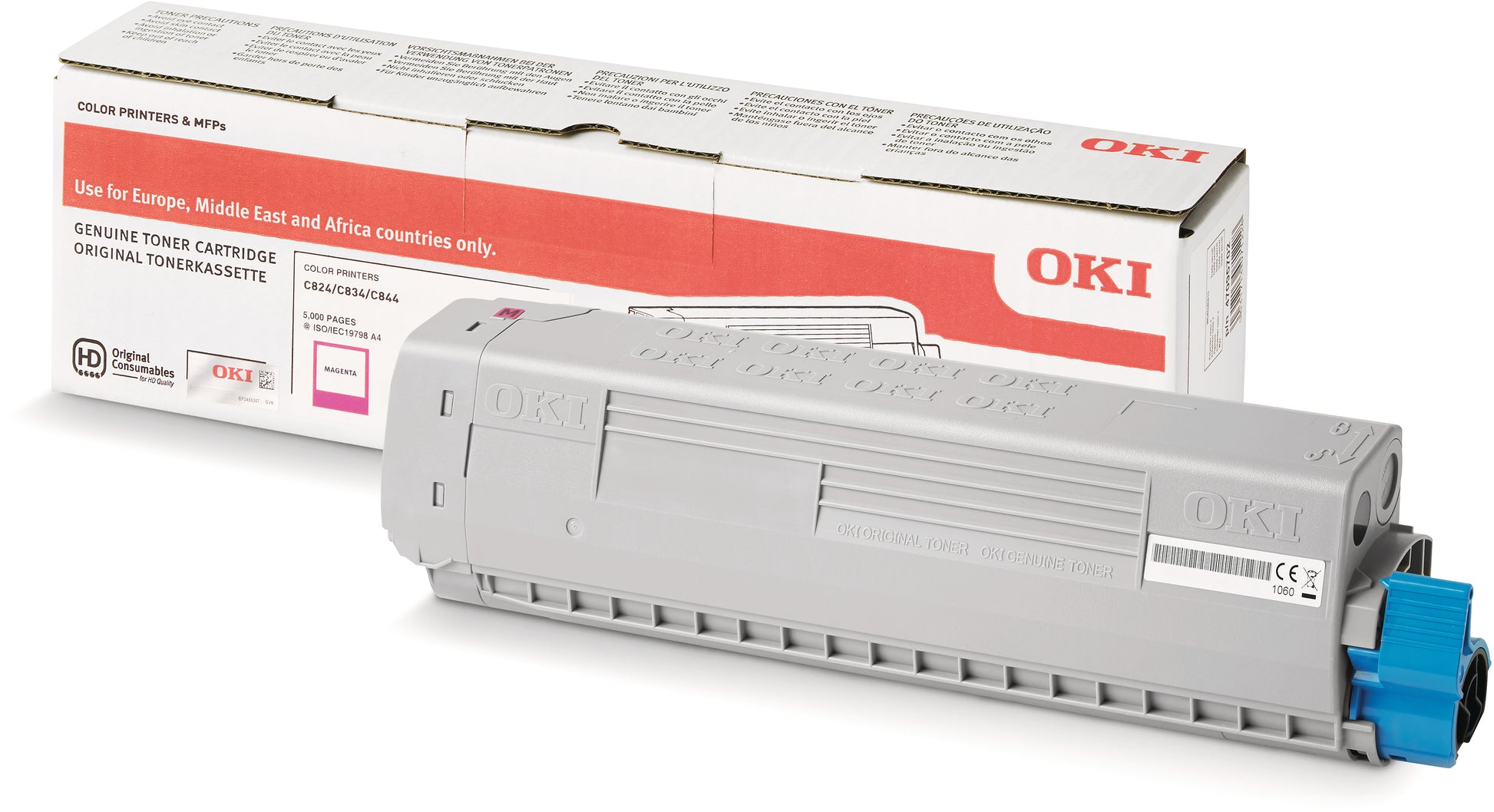 OKI 47095702 Magenta Toner 6 Original 6 5'000 Seiten für OKI C824dn/824n/834dnw u. a.