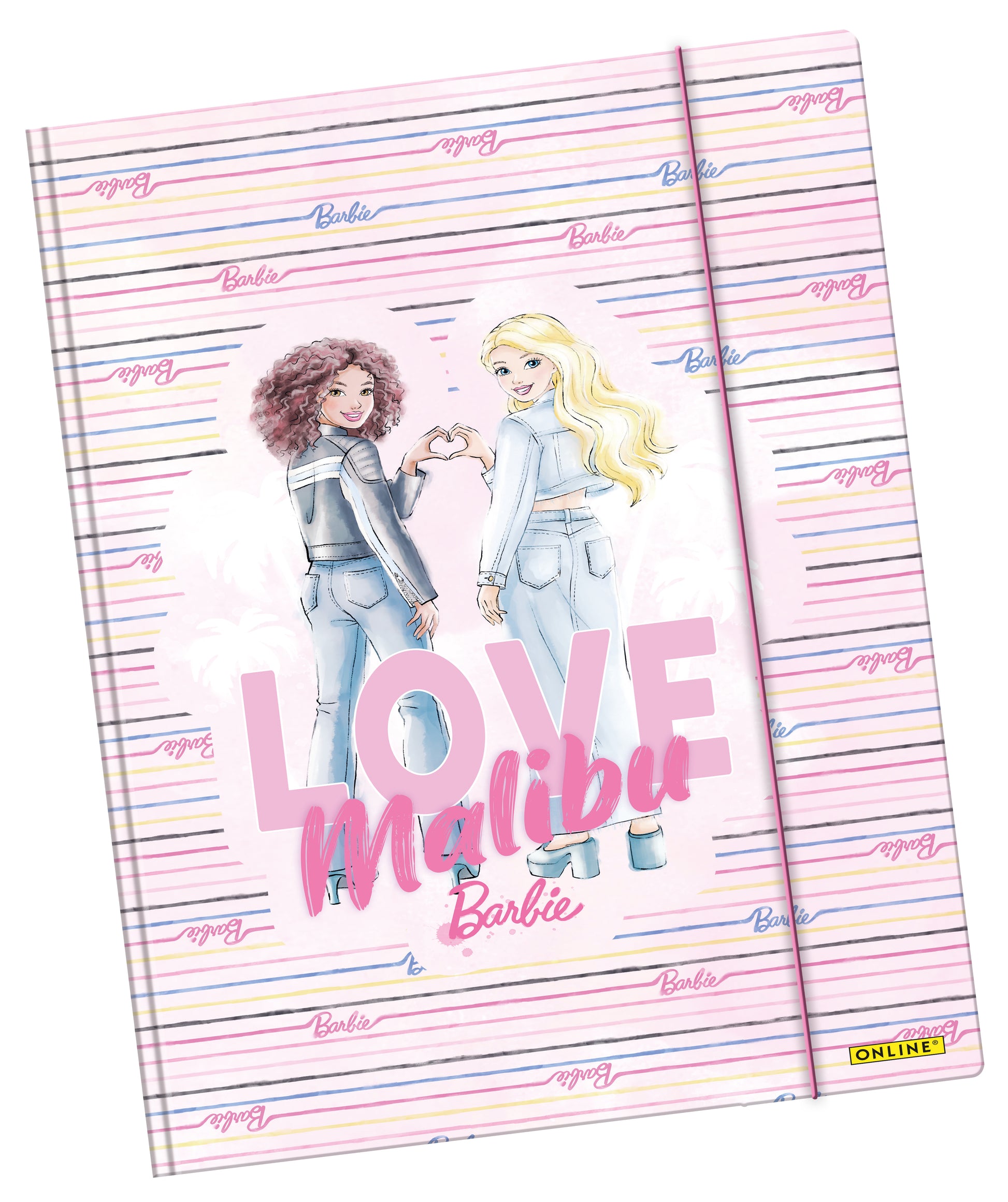 Online Gummibandmappe A3 – Karton, Barbie, assortiert