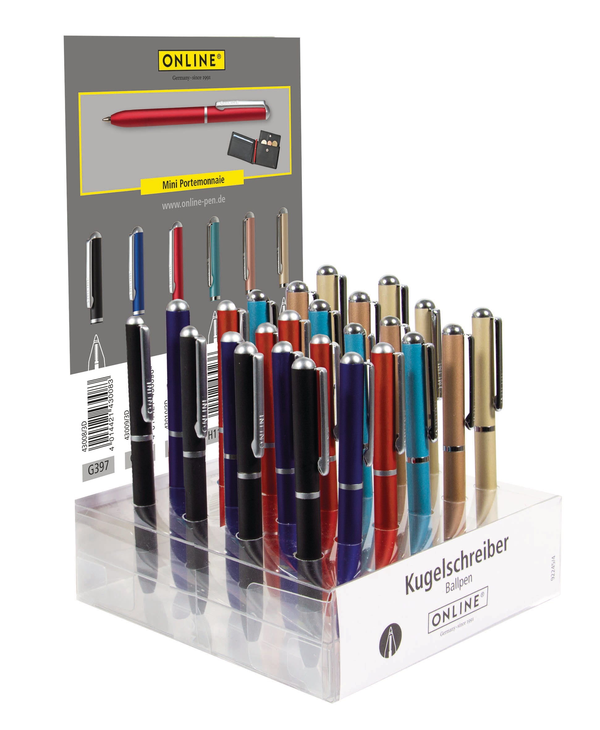 Online M 43024/18 Mini Kugelschreiber – Blau (Schreibfarbe), Dreh, Metall, Schwarz (Schaft)