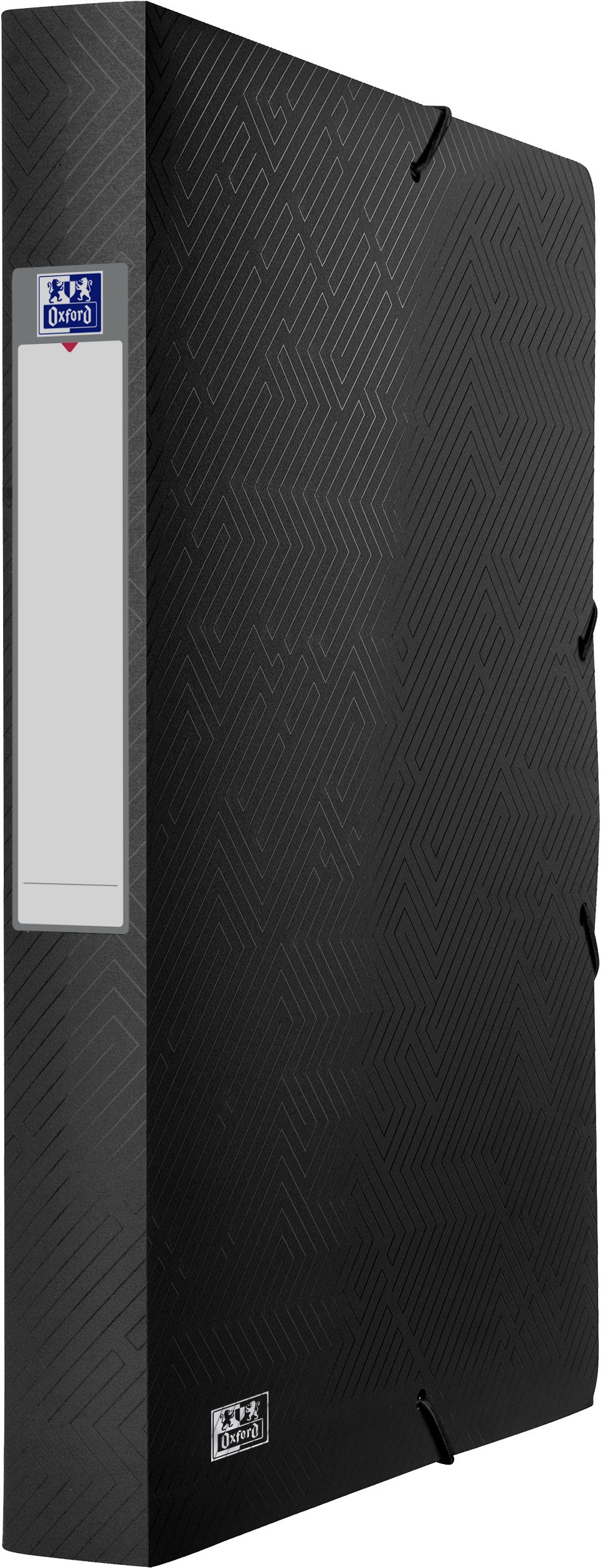 Oxford Gummibandmappe A4 – 1 Fach, Gummiband, Polypropylen (PP), Schwarz, bis 300 Blatt