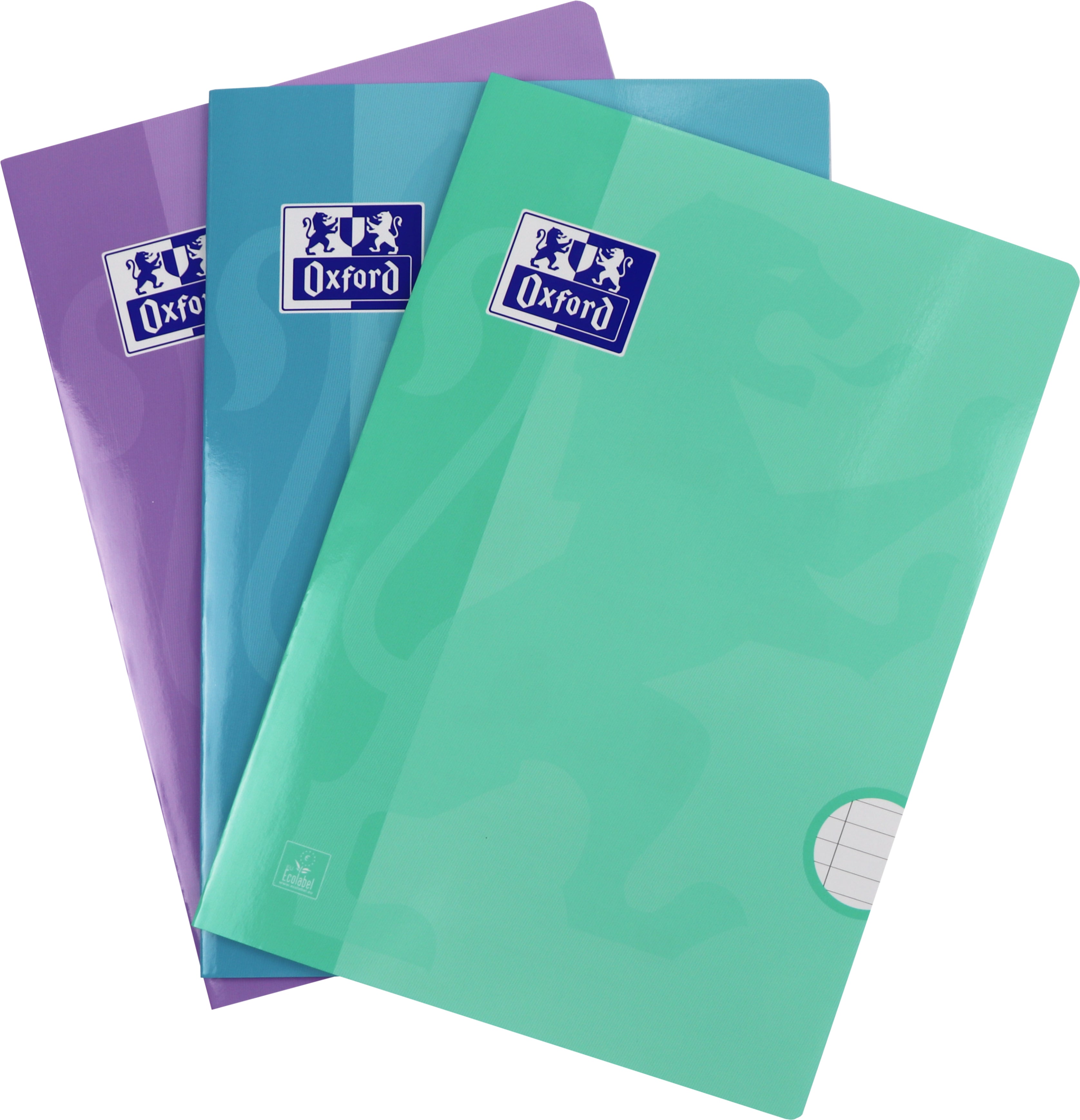 Elba Oxford Schulheft – A4 – Liniert – 72 Seiten – Gebunden, Pastellfarben, 3er Pack