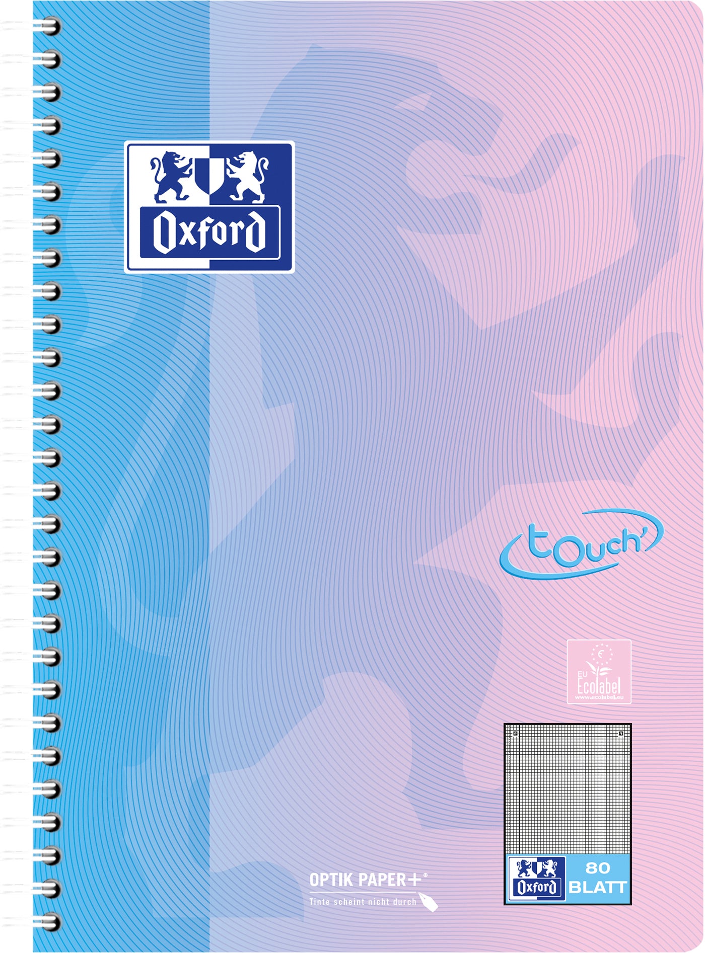 Elba Oxford Collegeblock – B5 – kariert 5 mm – 80 Seiten – Spiralbindung, Löwenmotiv