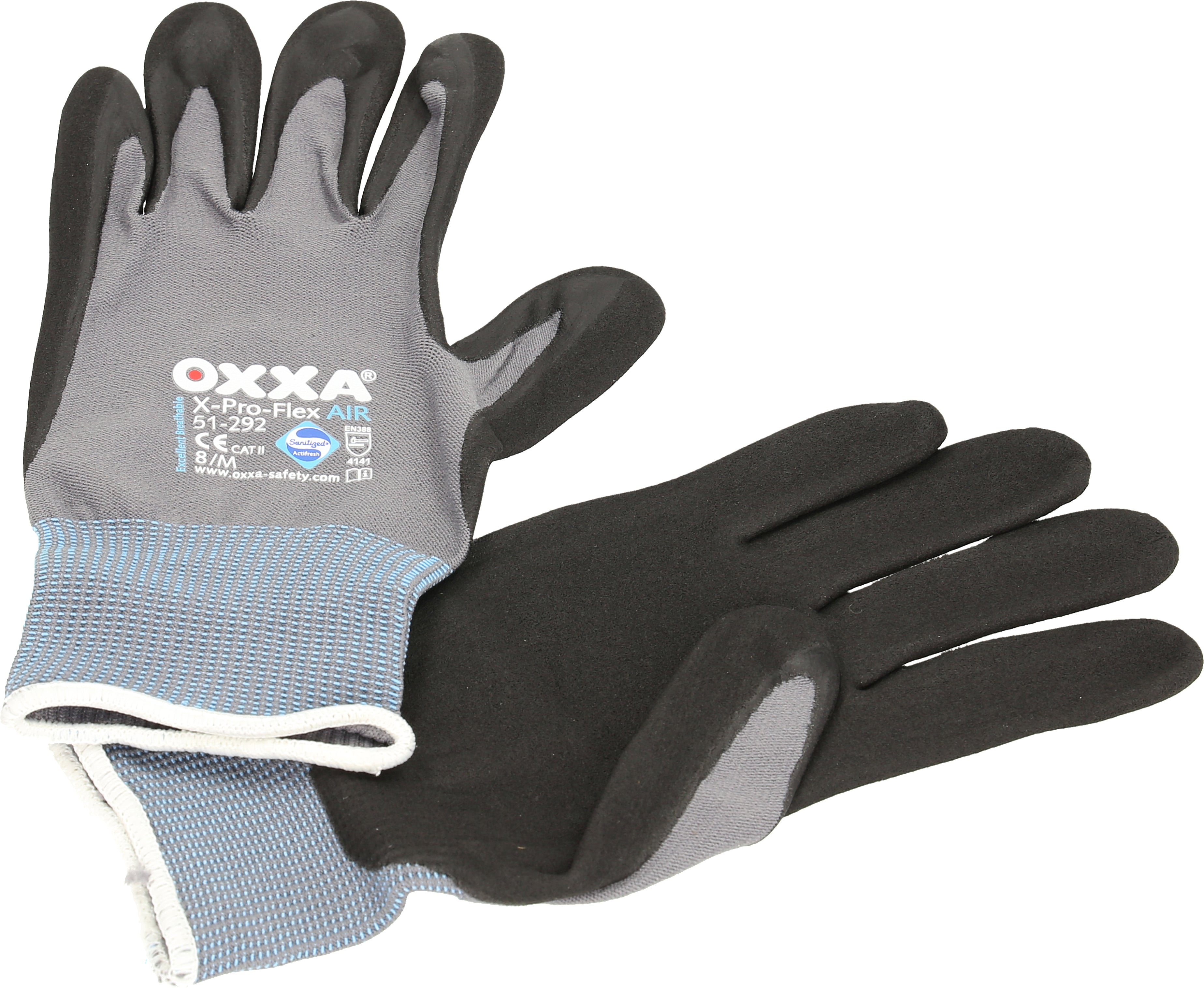 Oxxa Arbeitshandschuhe Pro-Flex Air – M – Nylon, Nitril-Mikroschaum, Schwarz, atmungsaktiv, rutschhemmend
