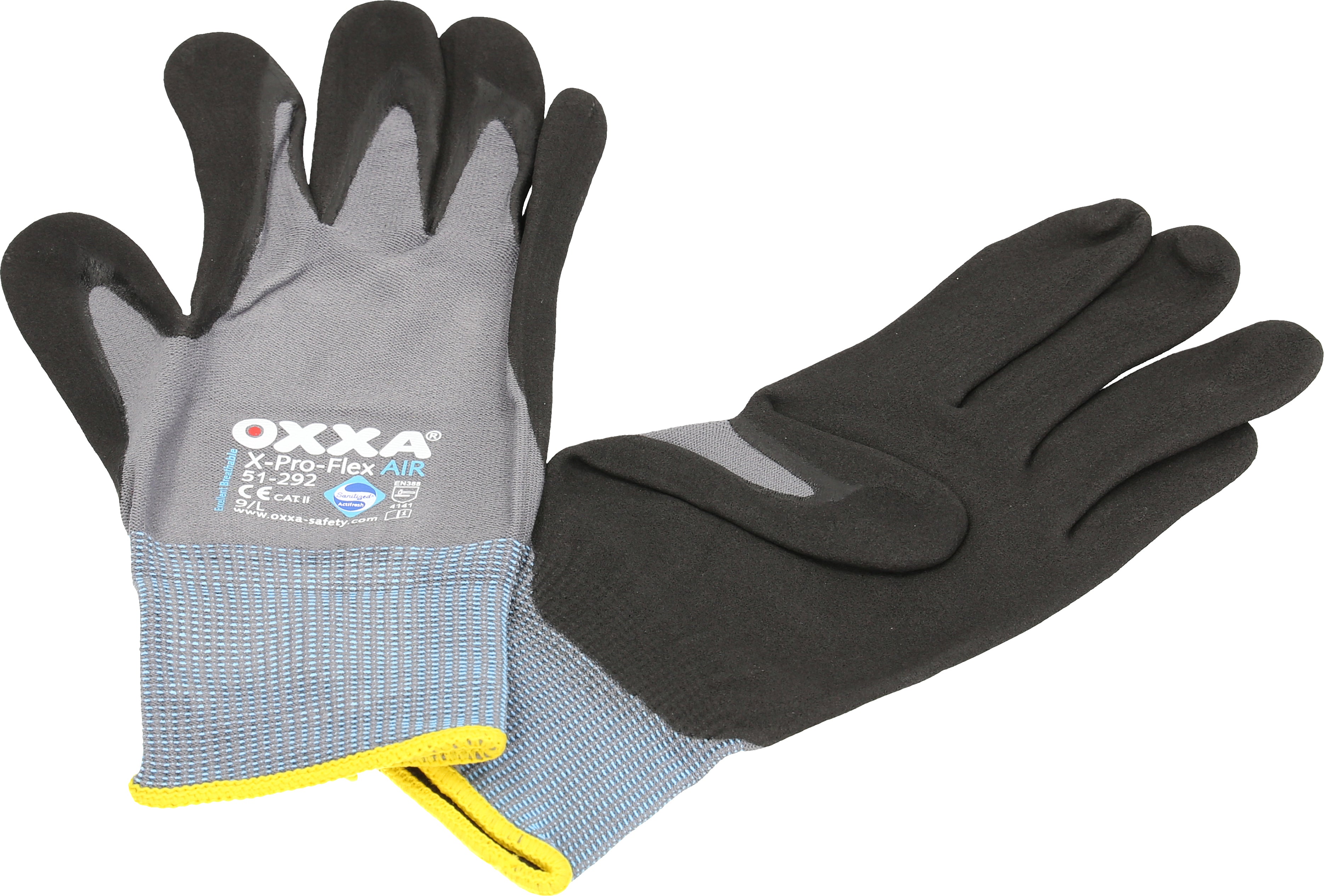 Oxxa Arbeitshandschuhe, Pro-Flex Air – Grösse L – Nylon, Nitril-Mikroschaum-Beschichtung