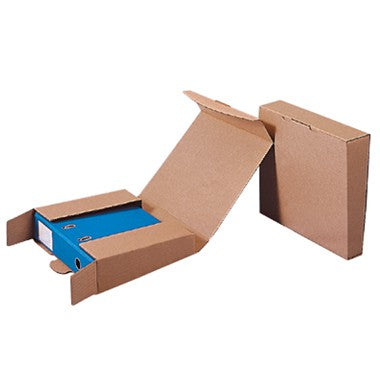 Brieger Versandverpackung – für Ordner, 322 × 290 × 75 mm, Steckverschluss, 4,0 mm, braun