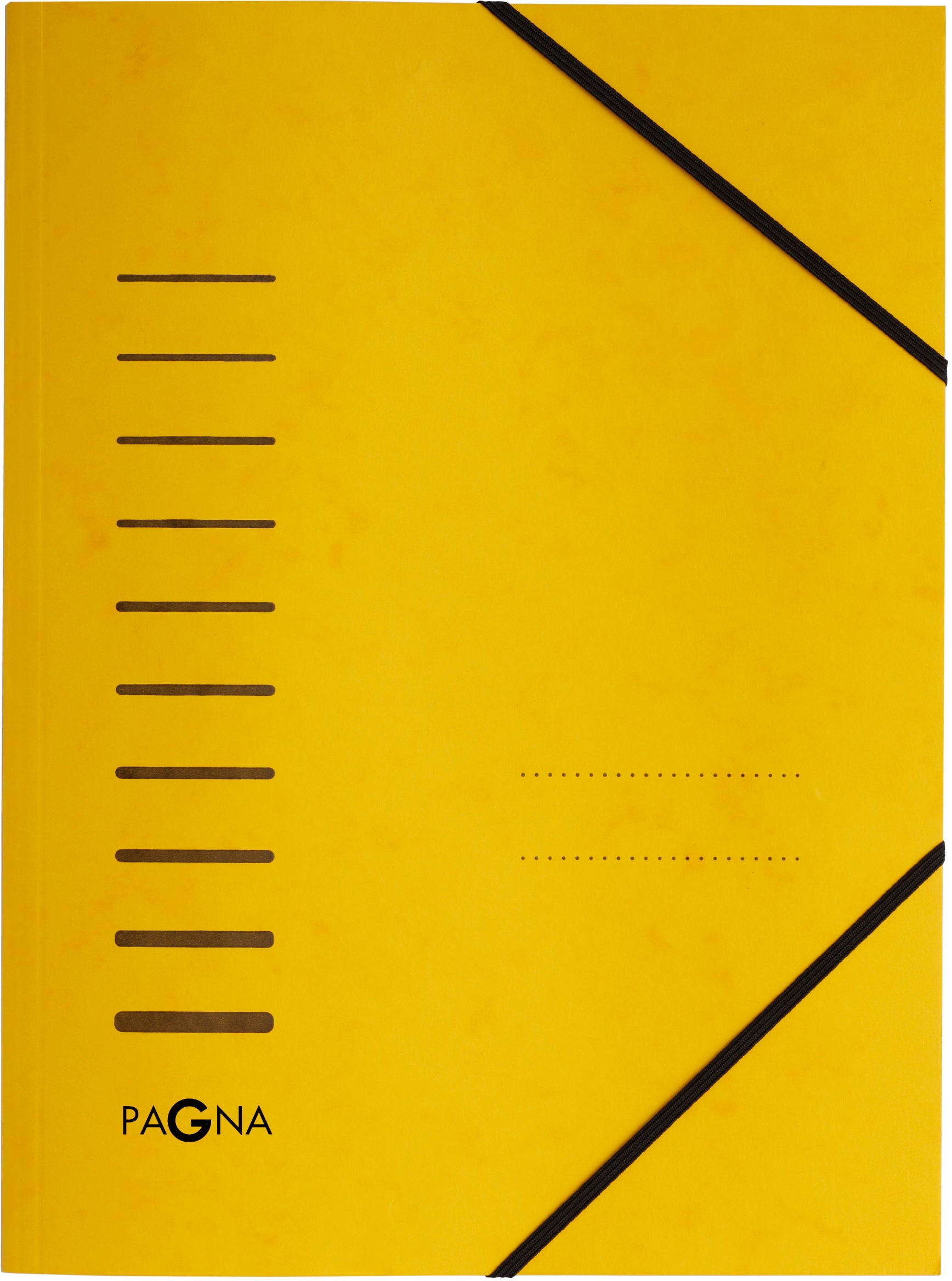 Pagna Gummibandmappe A4+ – Karton, Gelb, Beschriftungsfeld, Füllhöhe 10 mm