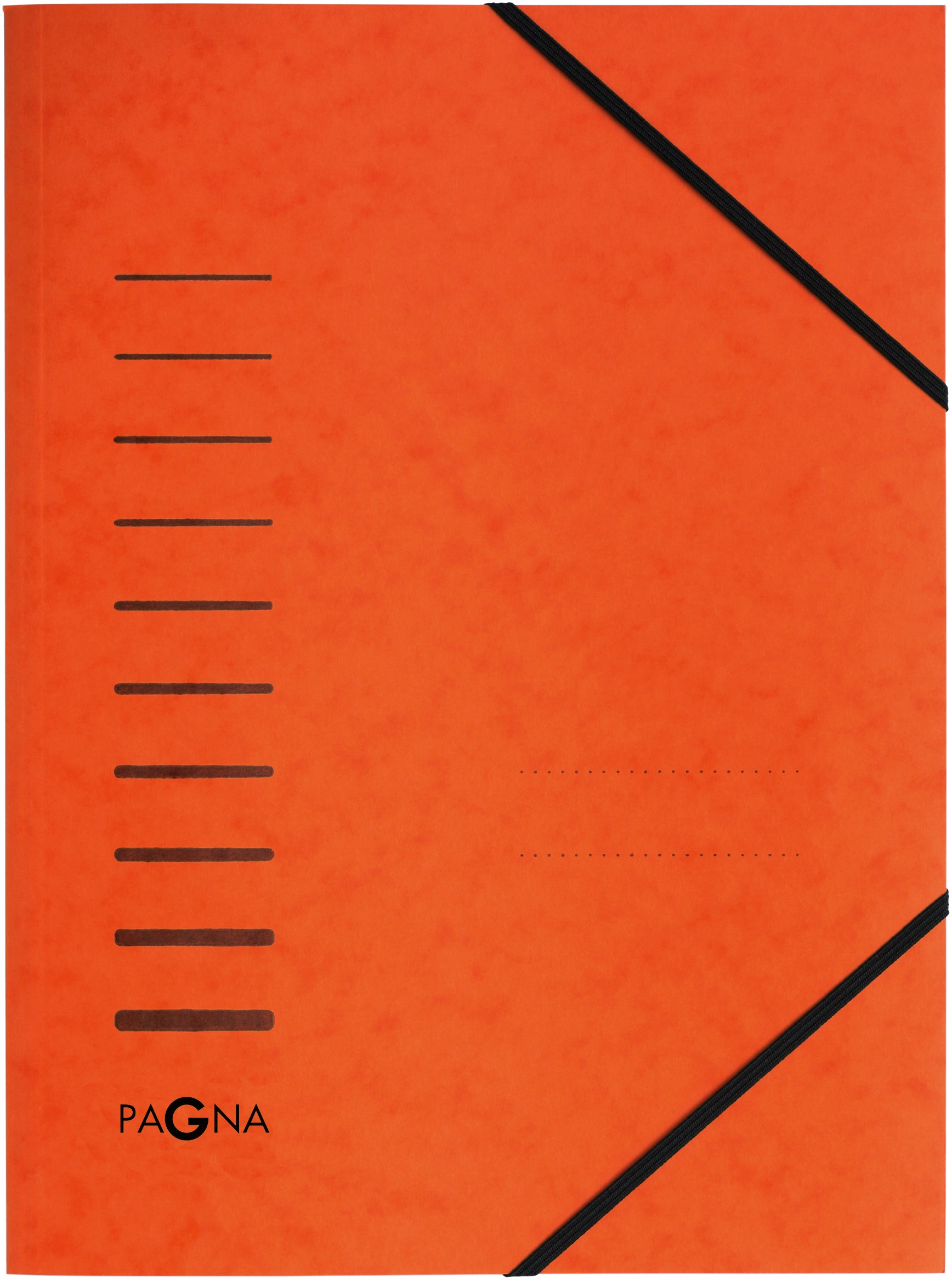 Pagna Gummibandmappe A4+ – Karton, Orange, Füllhöhe 18 mm