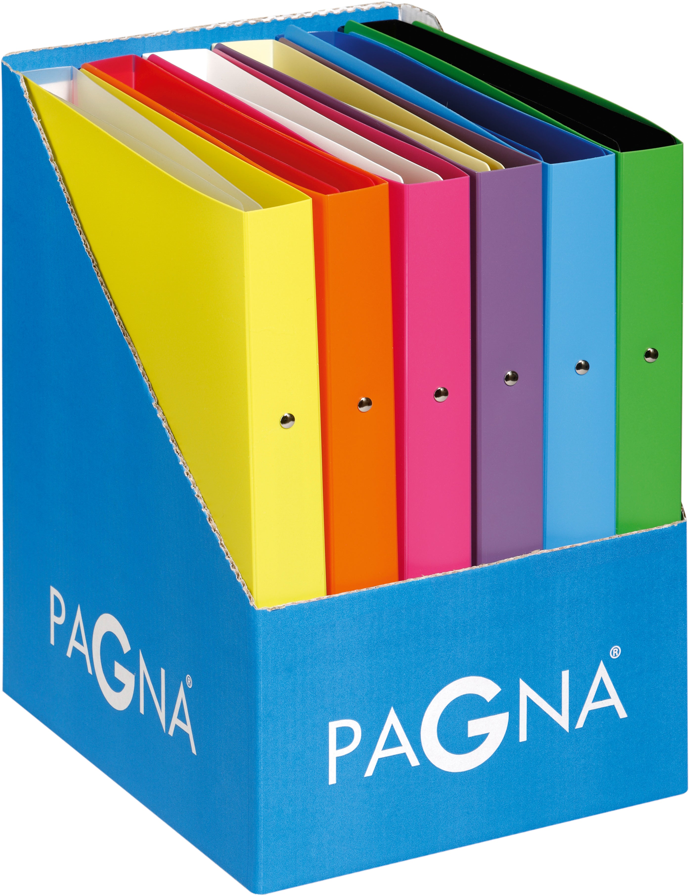 Pagna Ringbuch – 2-Ring Ø 25 mm – für A4 – mehrfarbig – 12 Stk.