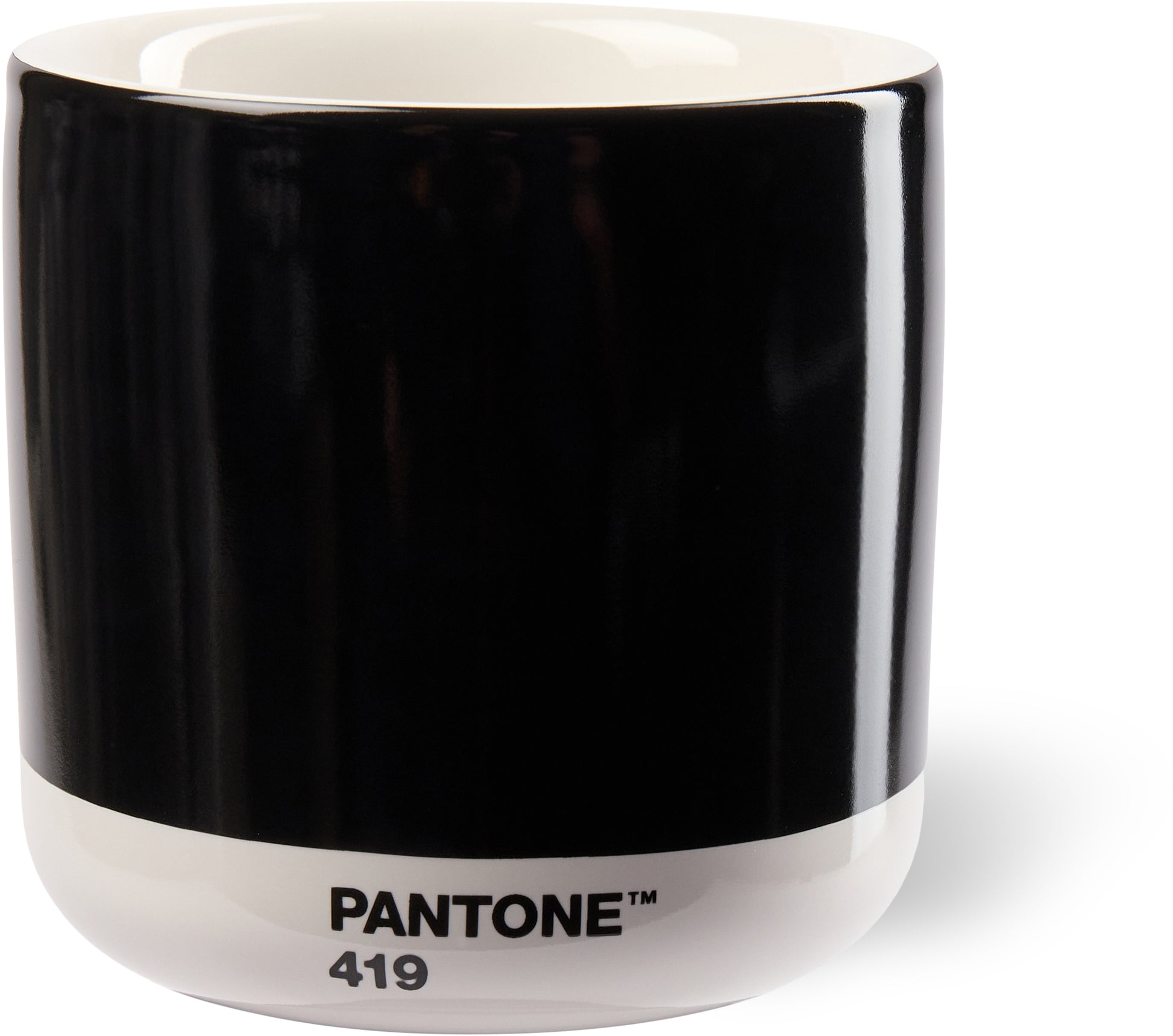 Pantone Thermotasse – 210 ml, Ø 10,0 cm, H 10,5 cm, Porzellan, Schwarz, doppelwandig