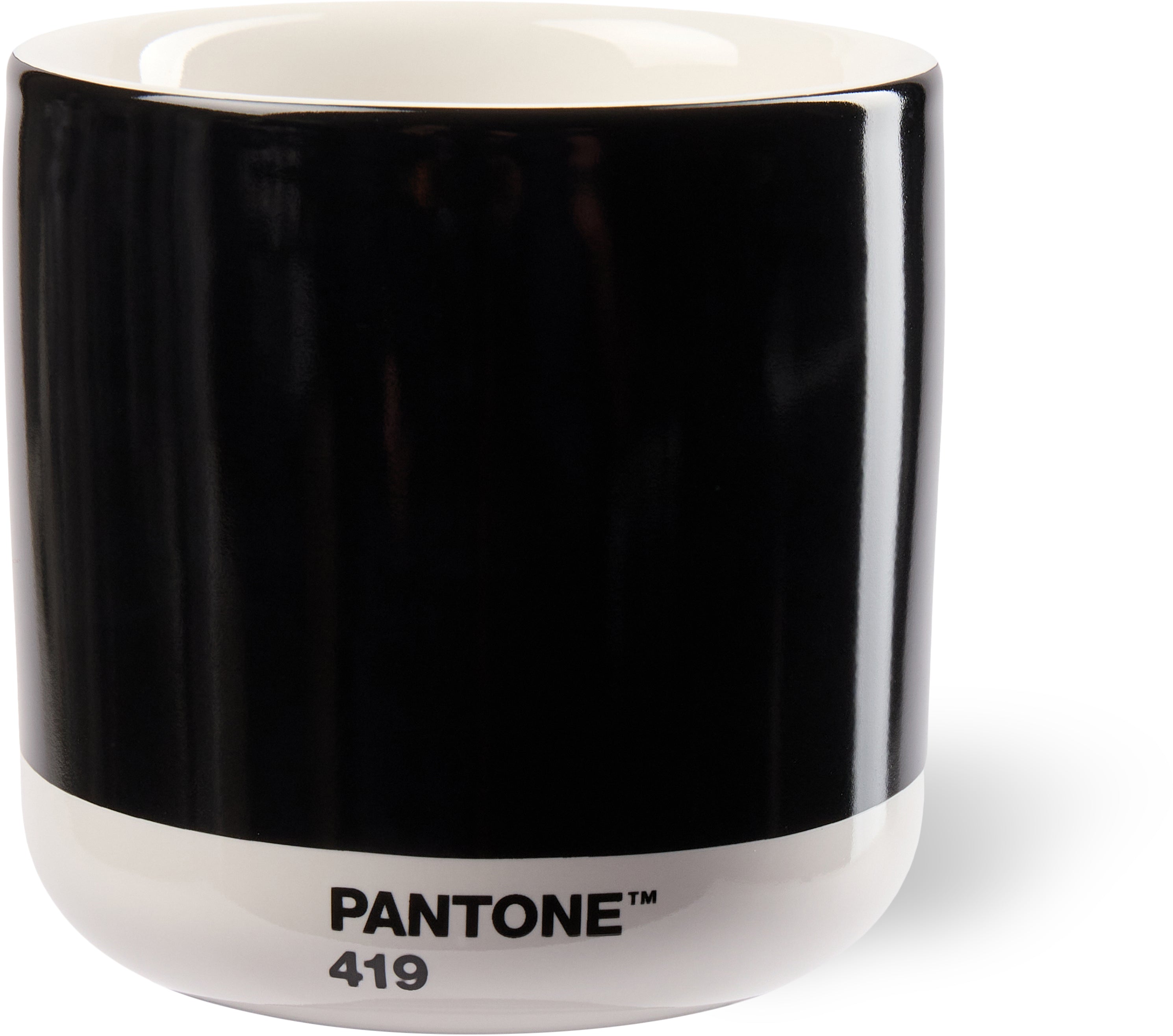 Pantone Thermotasse – 210 ml, Ø 10,0 cm, H 10,5 cm, Porzellan, Schwarz, doppelwandig
