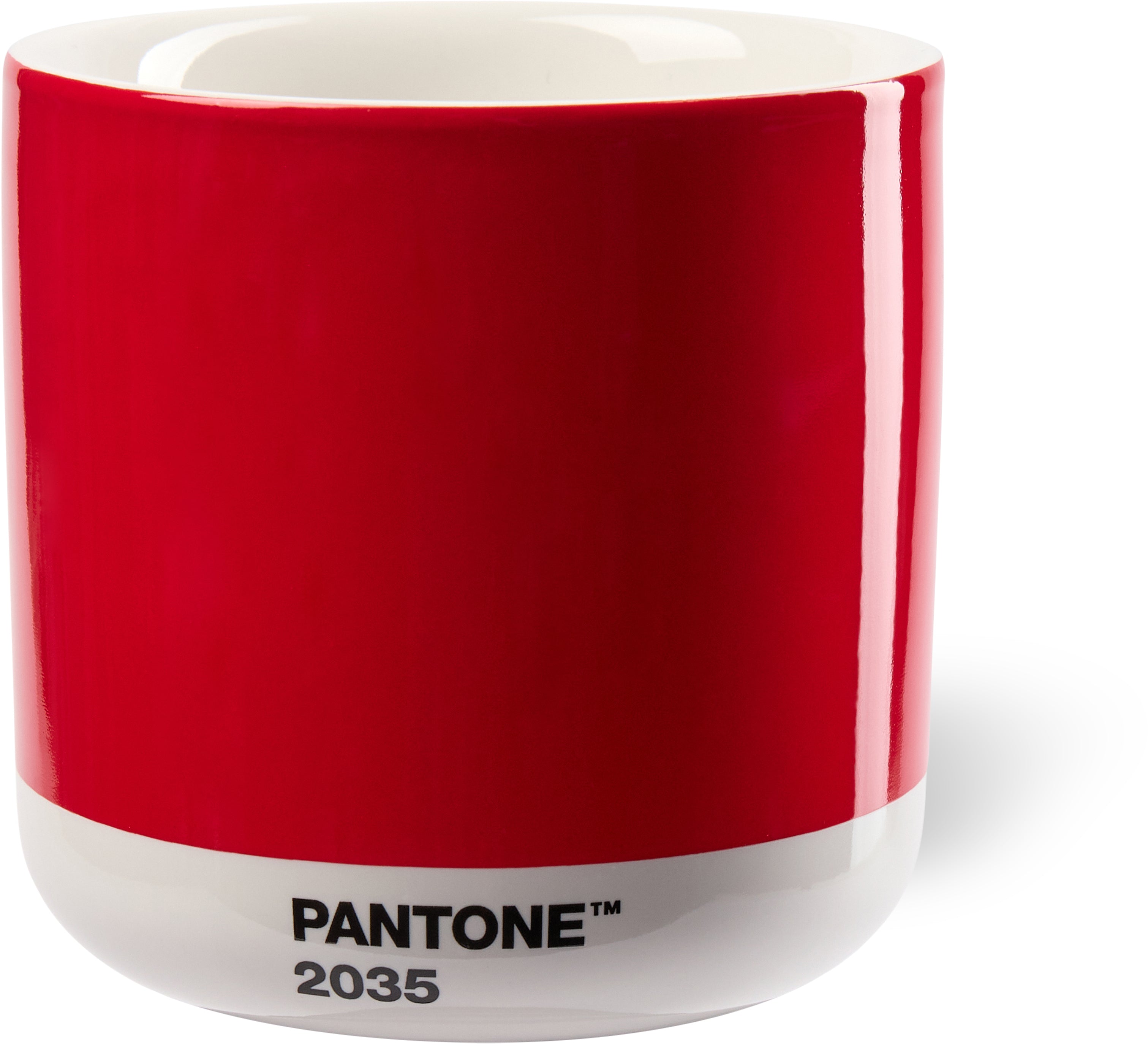 Pantone Thermotasse – 210 ml, Ø 10,0 cm, H 10,5 cm, Porzellan, Rot, doppelwandig