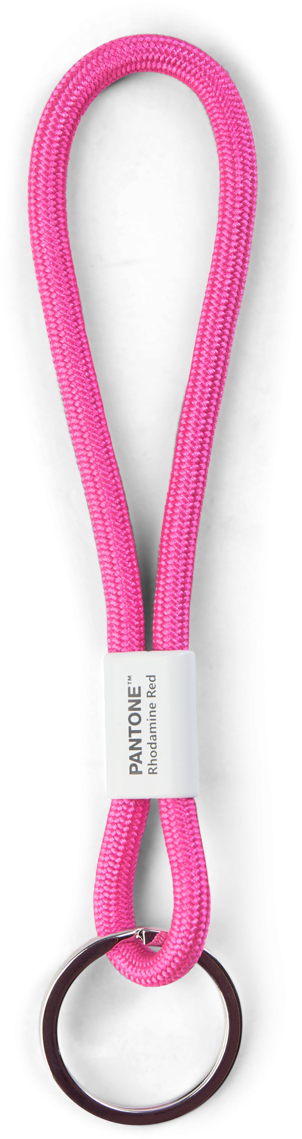 Pantone Textilband Schlüsselanhänger S – Nylon, Rhod Rot, Bandlänge 13 cm