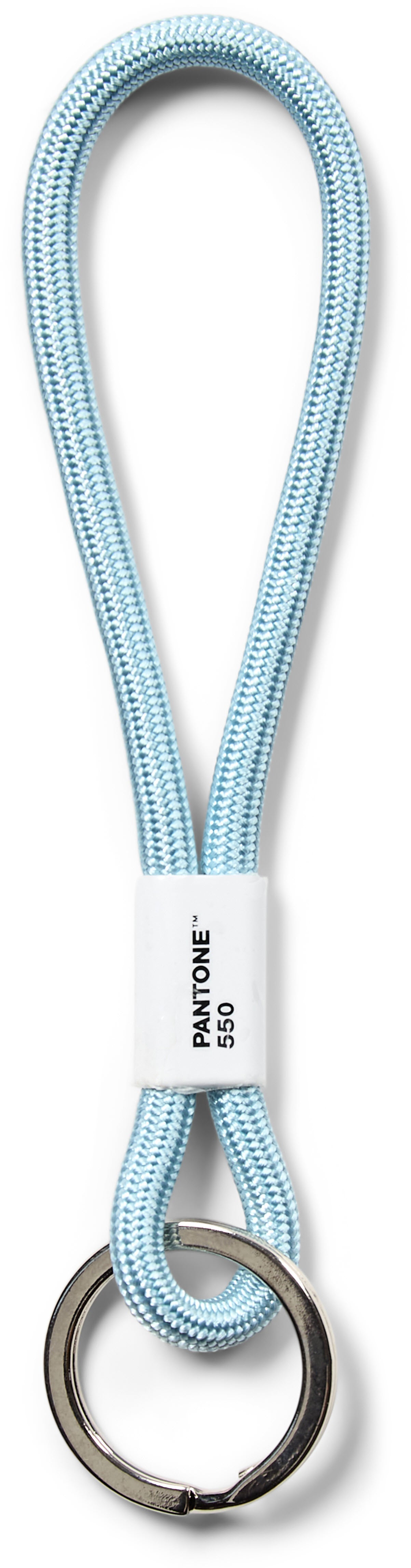 Pantone Schlüsselband – mit Schlaufe, Nylon, Hellblau 550, Bandlänge 13 cm