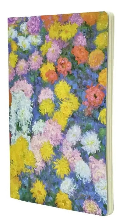 Paperblanks Monet Chrysanthemen Notizheft – A4 – blanko – 80 Seiten – perforiert