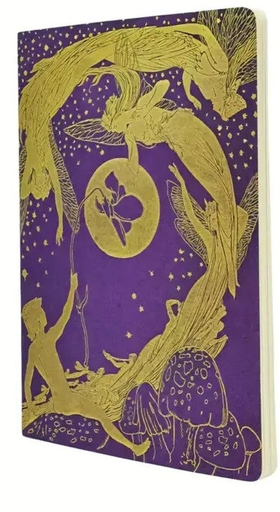 Paperblanks Violet Fairy Notizheft – 160 × 230 mm – punktiert – 80 Seiten, perforiert, violett