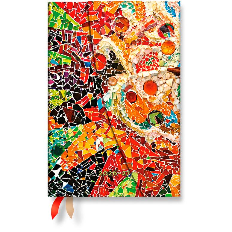 Paperblanks Gaudis Sonne Mini – Schulagenda 2026/27, 1 Woche/2 Seiten, 10,0 × 14,2 cm, Hardcover