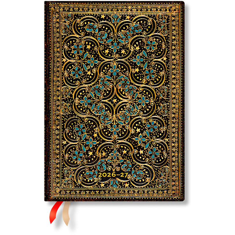 Paperblanks Restauration Midi – Schulagenda 2026/27, 1 Woche/2 Seiten, 13 × 18 cm, Hardcover