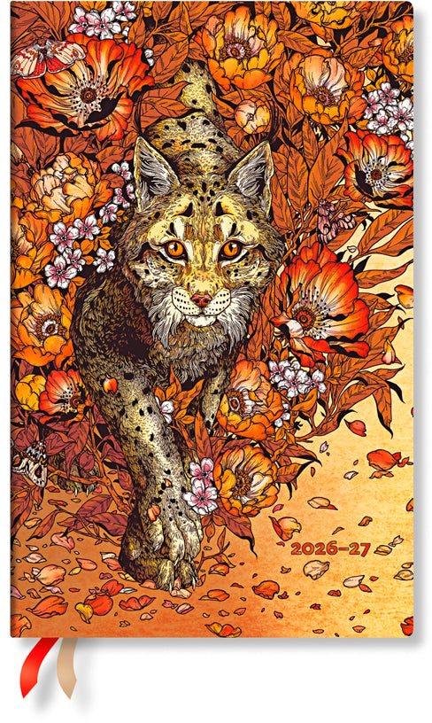 Paperblanks Luchs Maxi – Schulagenda 2026/27, 1 Woche/2 Seiten, 13,5 × 21 cm, Hardcover