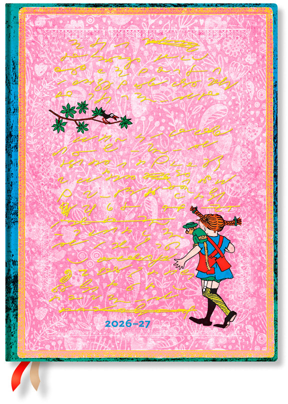 Paperblanks Ultra – Schulagenda 2026/27, 1 Woche/2 Seiten, 18 × 23 cm, Hardcover, Pippi Lang