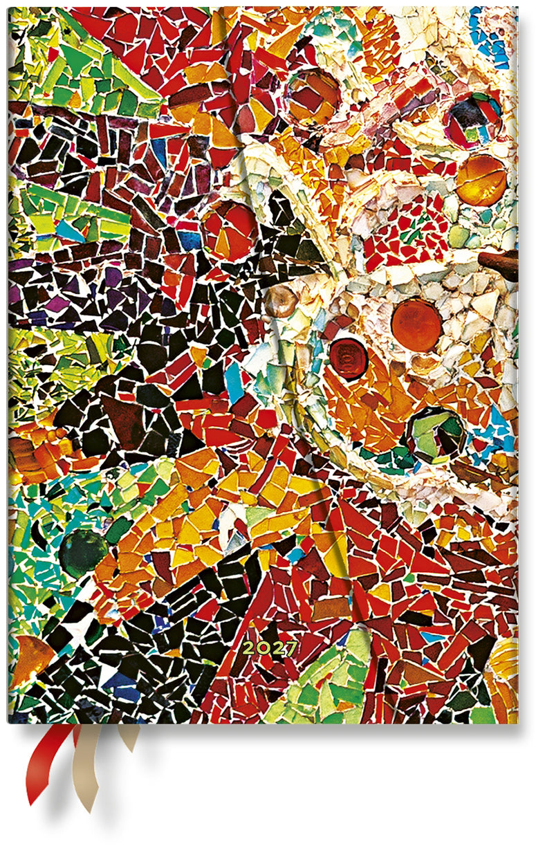 Paperblanks Gaudis Sonne – Wochenagenda 2027, 1 Woche/2 Seiten, 13 × 20 cm, Hardcover