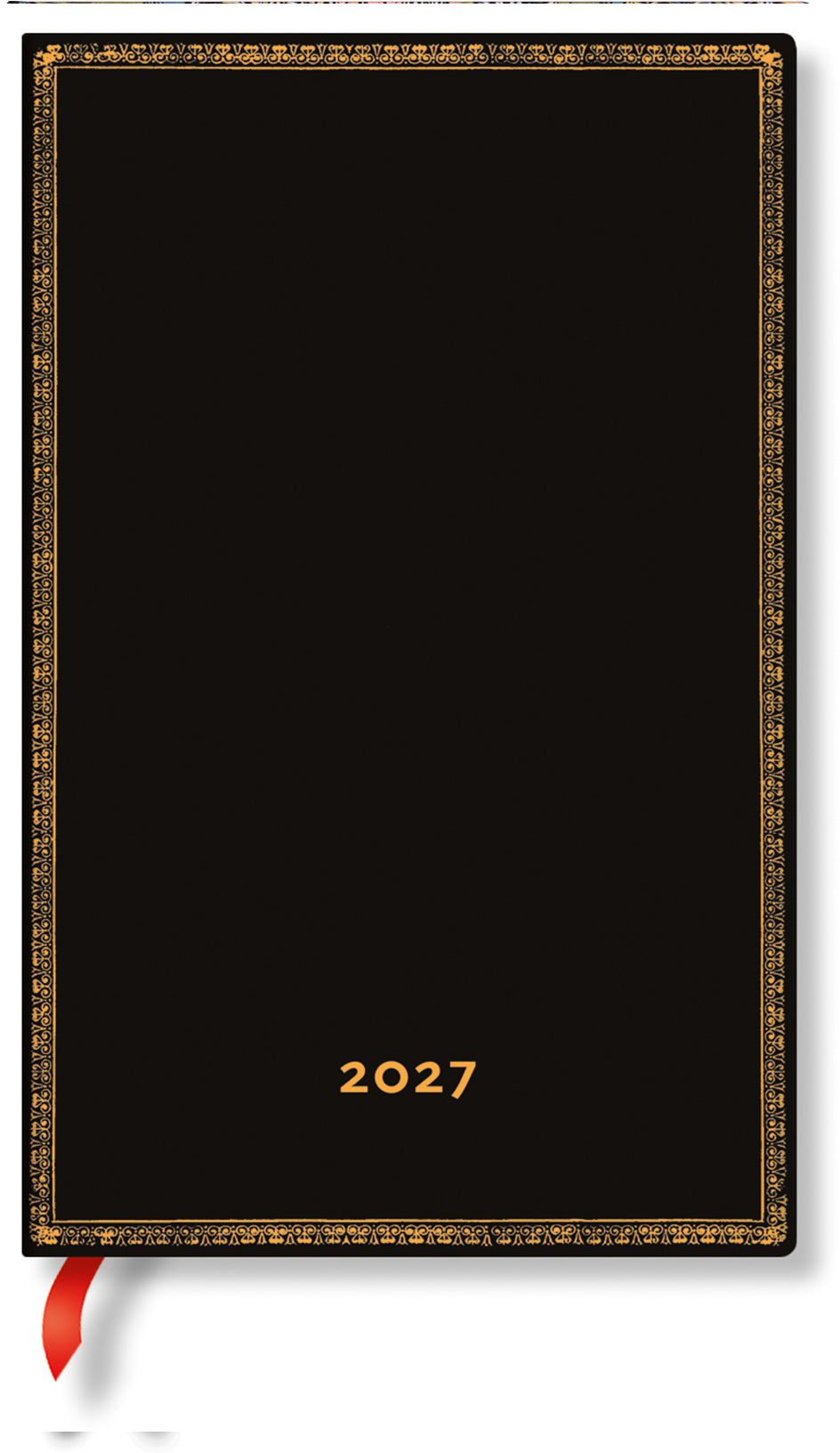 Paperblanks Black Edition DD1801-9 – Wochenagenda 2027, 1 Woche/2 Seiten, 13,5 × 21 cm, Hardcover, Schwarz