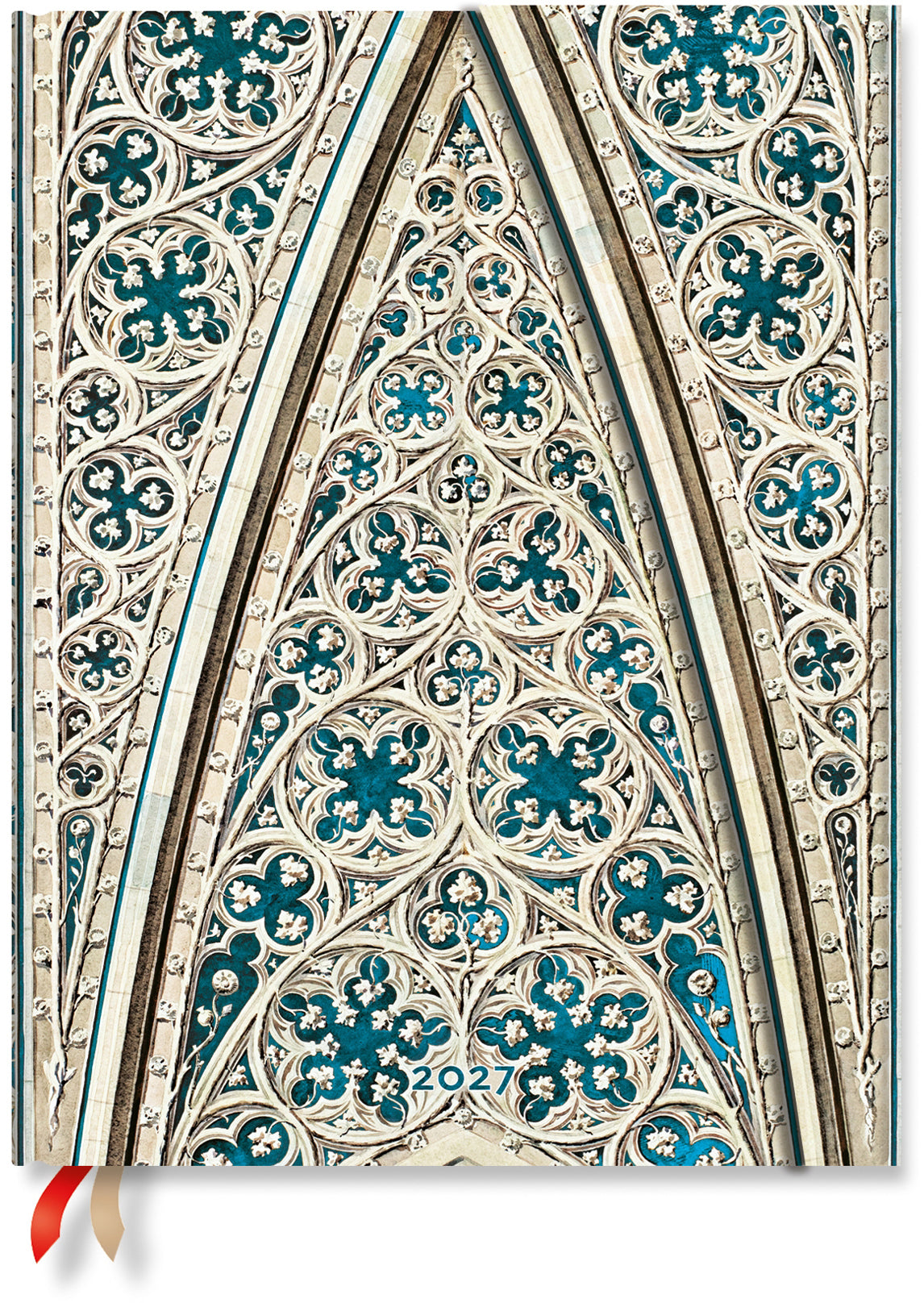 Paperblanks Mailänder Dom – Wochenagenda 2027, 1 Woche/2 Seiten, 18,5 × 25,0 cm, Hardcover