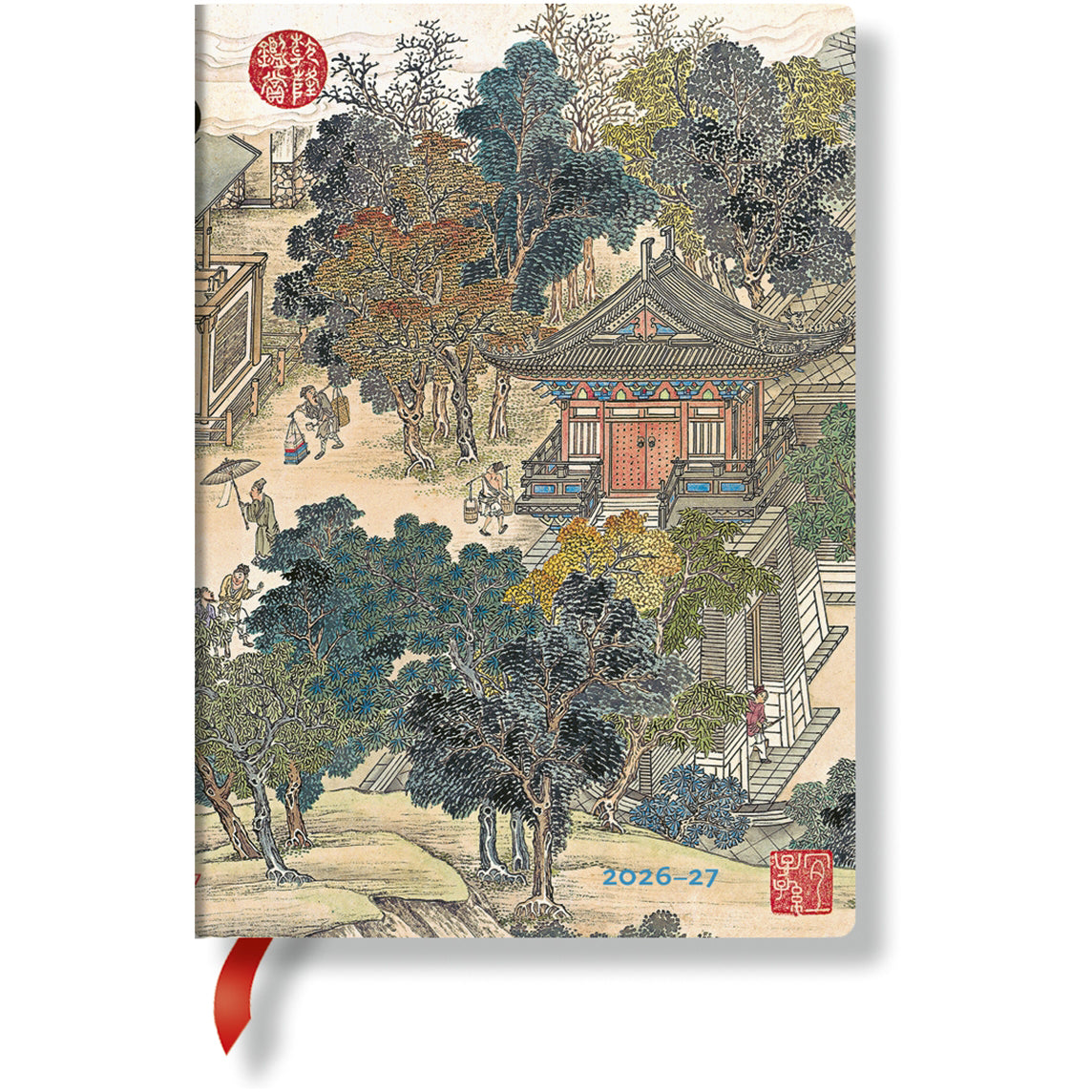 Paperblanks Prospérité Midi – Schulagenda 2026/27, 1 Woche/2 Seiten, 13 × 18 cm, Hardcover