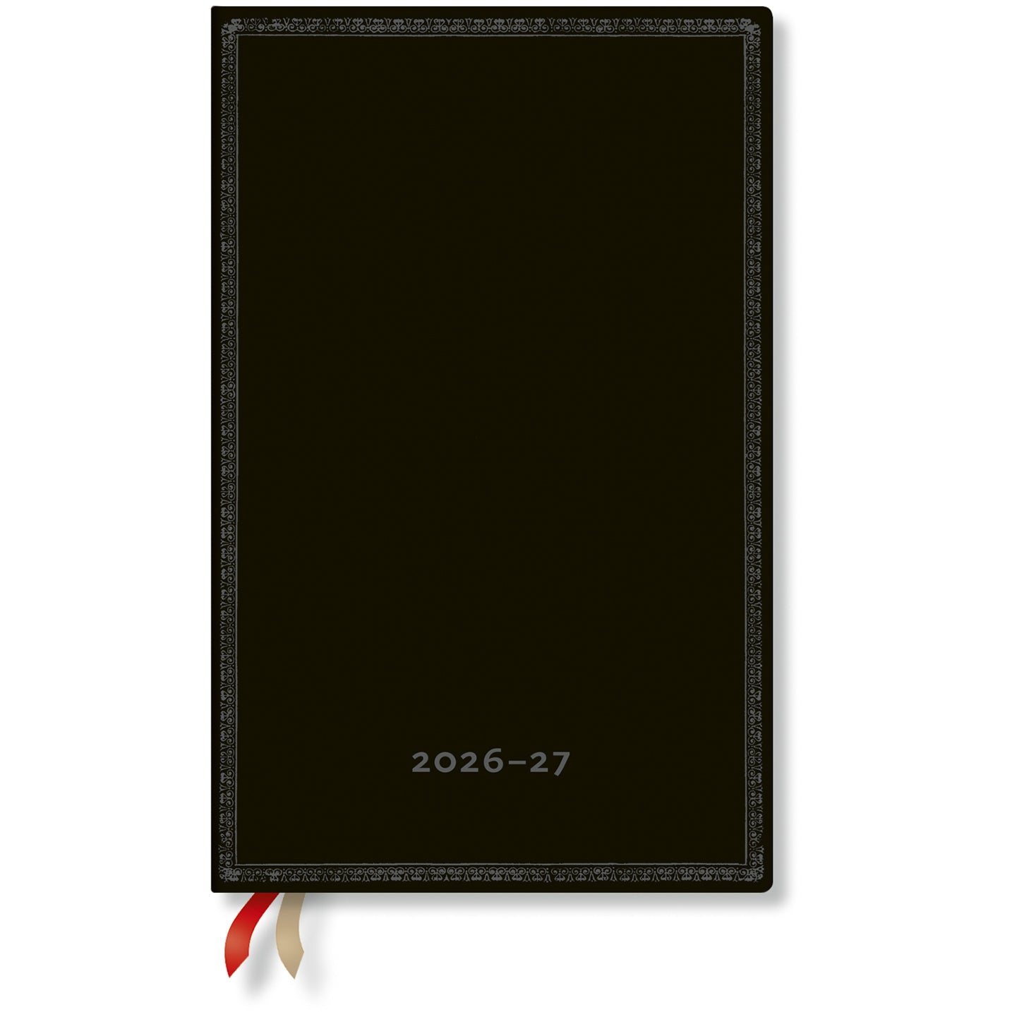 Paperblanks Black Ed. Maxi – Schulagenda 2026/27, 1 Woche/2 Seiten, 13,5 × 21 cm, Hardcover, Schwarz
