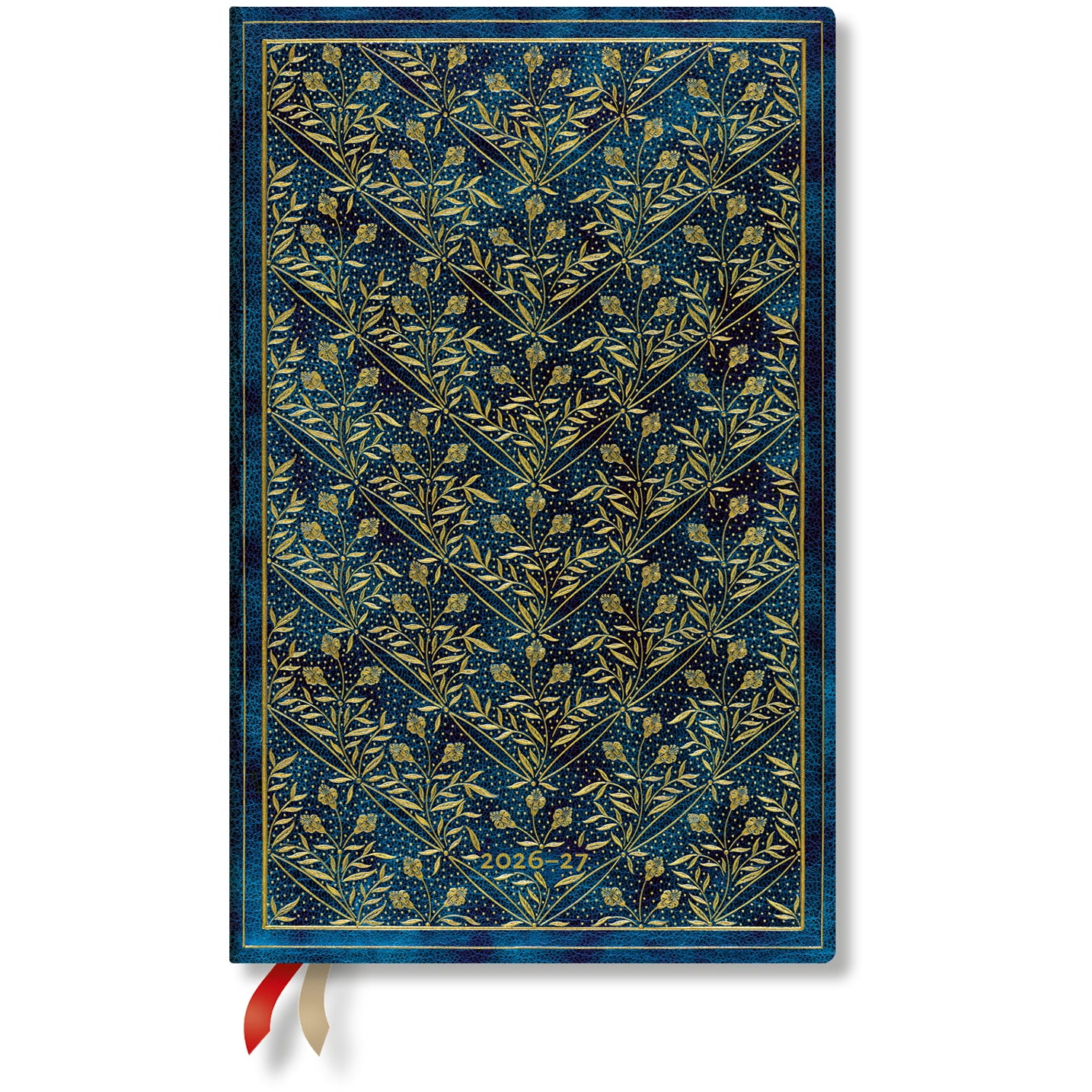Paperblanks Fleurs Sauv. Maxi – Schulagenda 2026/27, 1 Woche/2 Seiten, 13,8 × 21,0 cm, Hardcover, Französisch