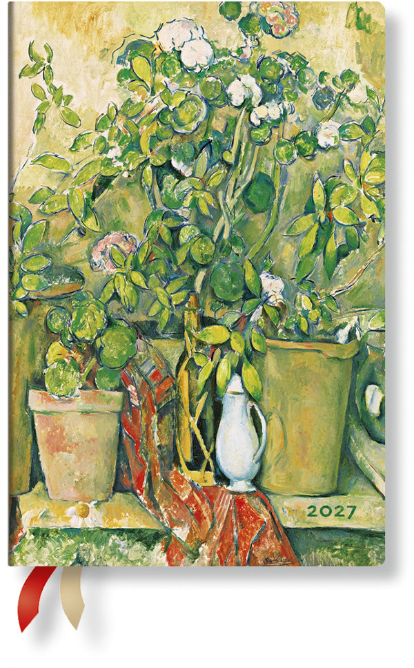 Paperblanks Cézanne DF2040-1 – Wochenagenda 2027, 1 Woche/2 Seiten, 10,0 × 16,5 cm, Hardcover, Französisch