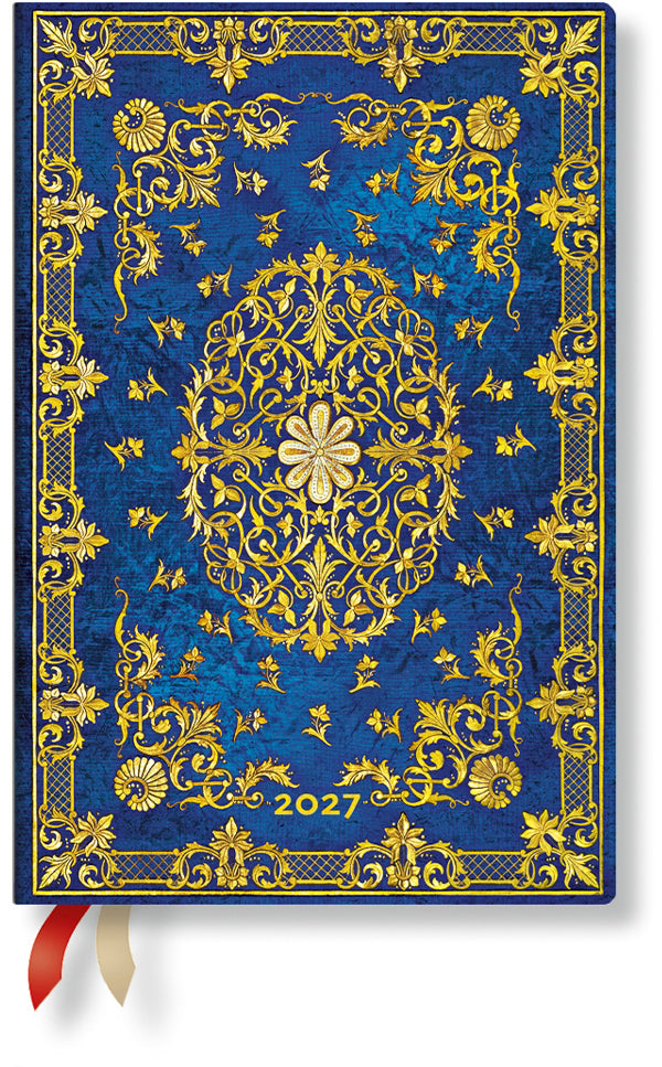 Paperblanks Ciel de Soie – Wochenagenda 2027, 1 Woche/2 Seiten, 9,5 × 14 cm, Hardcover, Französisch