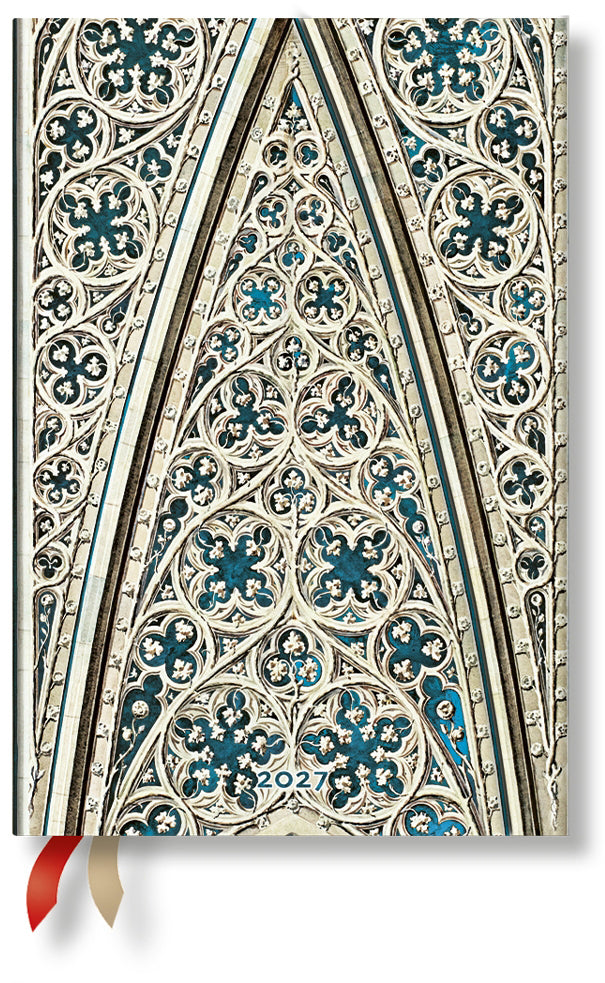 Paperblanks Kathedrale Mailand – Wochenagenda 2027, 1 Woche/2 Seiten, 10 × 16,5 cm, Hardcover, Französisch