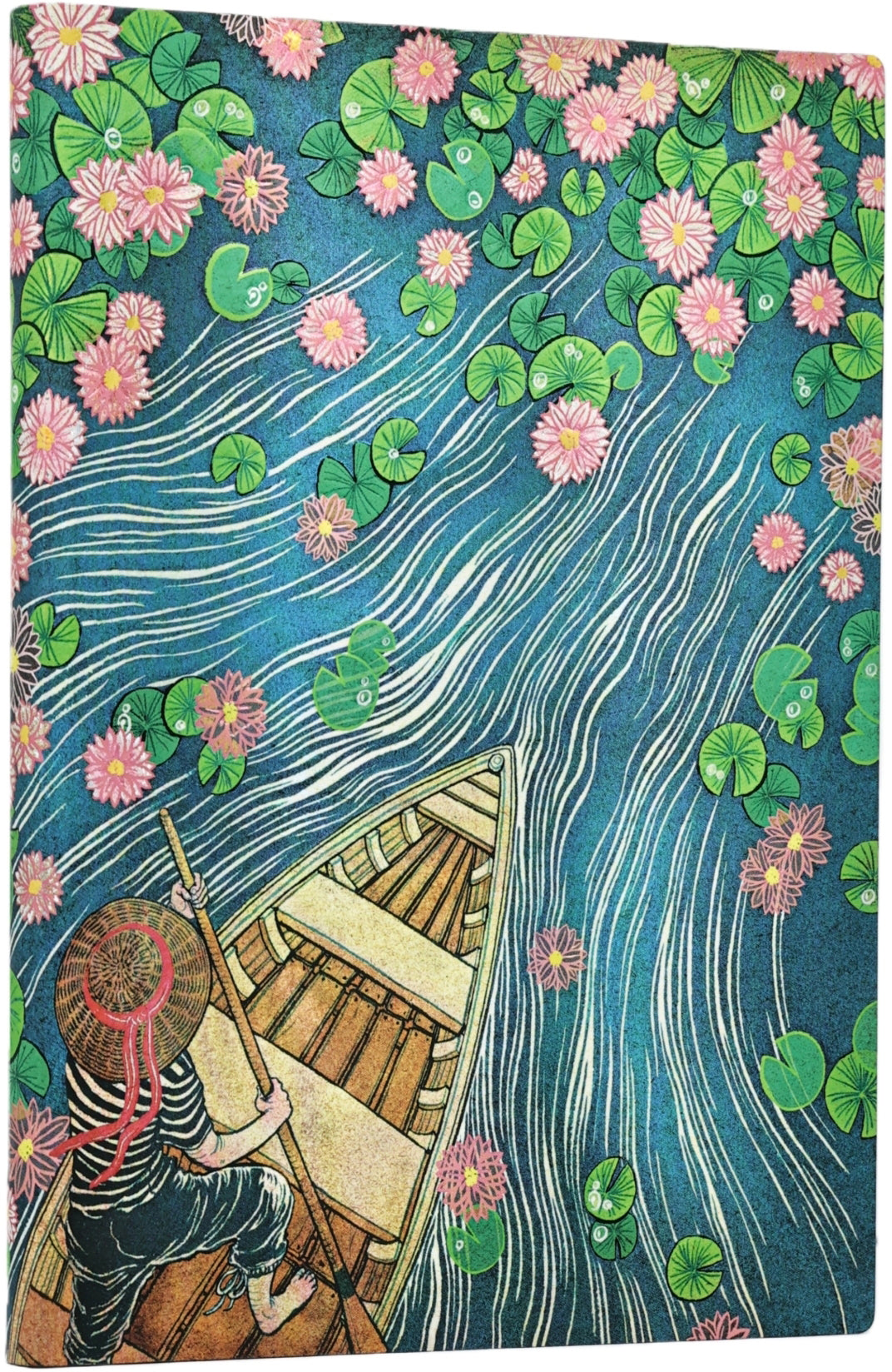 Paperblanks Fluss der Lotusblüten Notizbuch – Midi – liniert – 88 Blatt – Fadenheftung, FSC