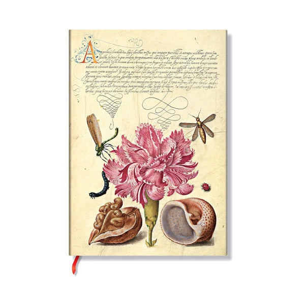 Paperblanks Notizbuch – 133 × 210 mm – liniert – 176 Seiten – Softcover – rosa Nelke