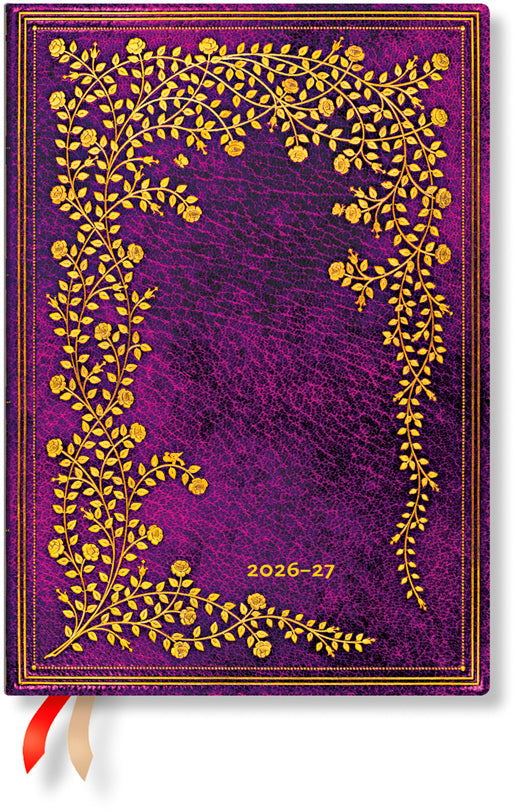 Paperblanks NY Rose – Schulagenda 2026/27, 1 Woche/2 Seiten, 13 × 18 cm, Softcover