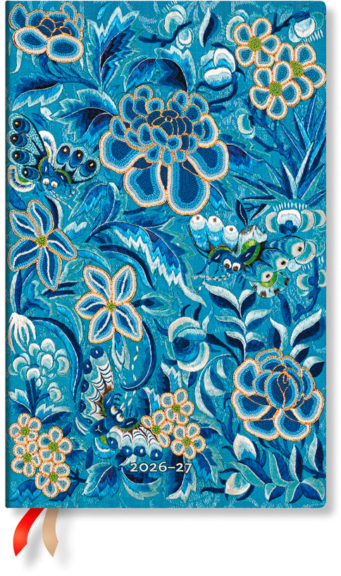 Paperblanks Blaue Weide Maxi – Schulagenda 2026/27, 1 Woche/2 Seiten, 13,5 × 21 cm, Softcover
