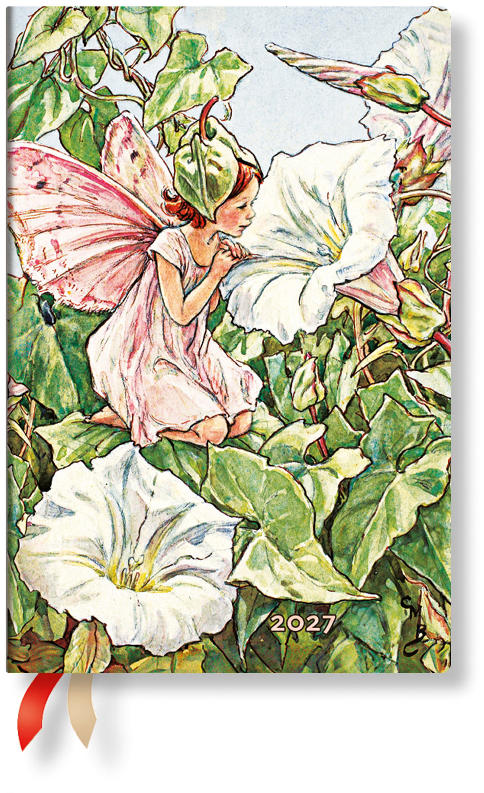 Paperblanks Fee – Wochenagenda 2027, 1 Woche/2 Seiten, 9,5 × 14 cm, Softcover