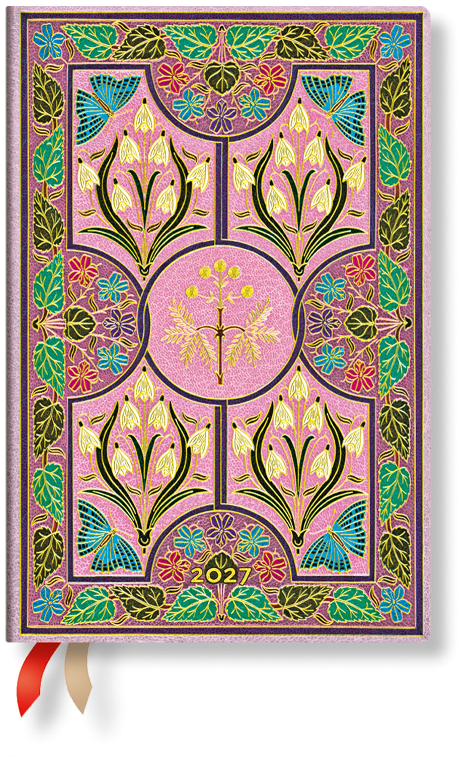 Paperblanks Blühende Poesie – Wochenagenda 2027, 1 Woche/2 Seiten, 9,5 × 14 cm, Softcover