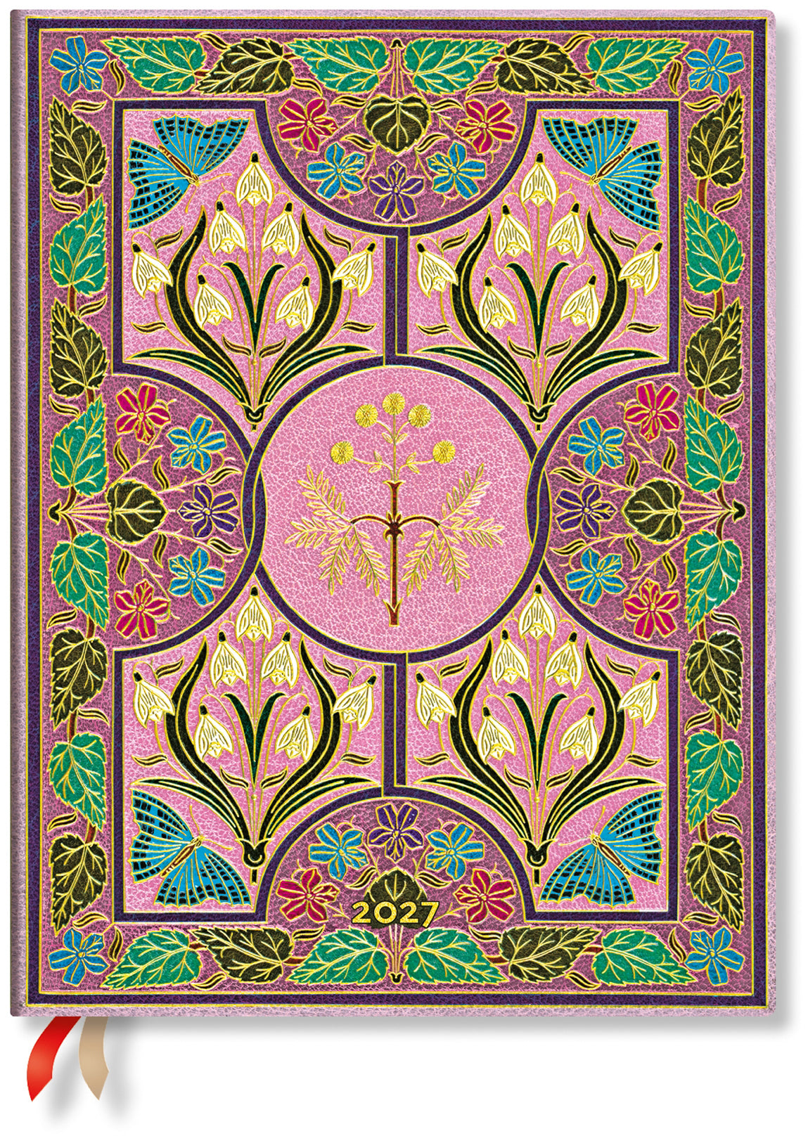 Paperblanks Blühende Poesie – Wochenagenda 2027, 1 Woche/2 Seiten, 18 × 23 cm, Softcover