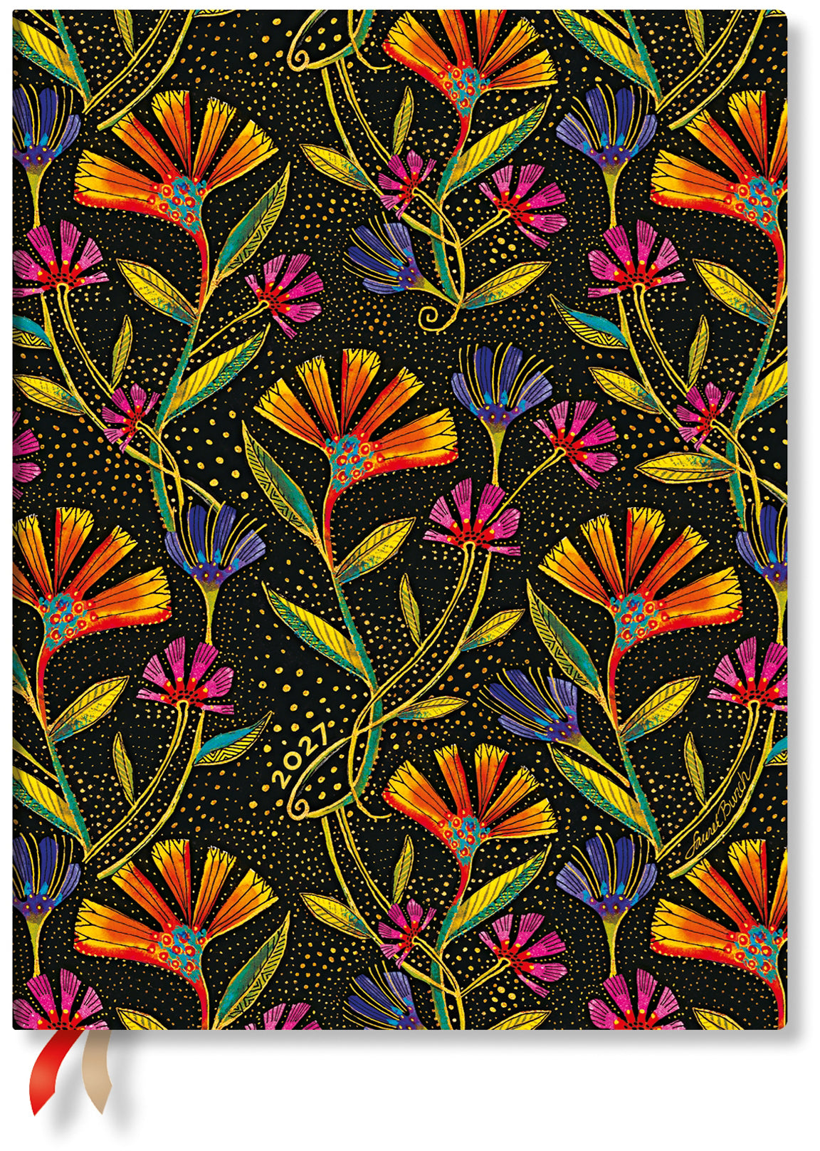 Paperblanks Ultra Vertikal FD1872-9 – Wochenagenda 2027, 1 Woche/2 Seiten, 18 × 23 cm, Softcover, Wildblumen