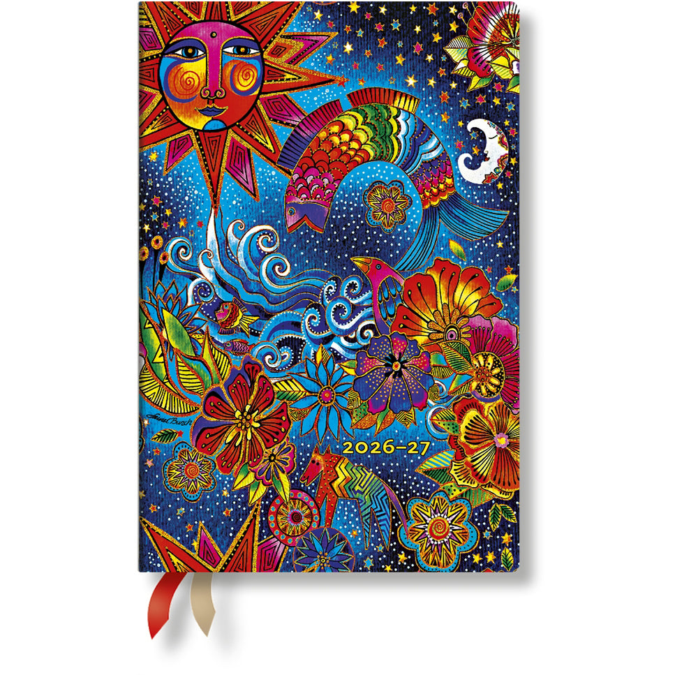 Paperblanks Magie Cél. – Schulagenda 2026/27, 1 Woche/2 Seiten, 9,5 × 14 cm, Softcover, Französisch