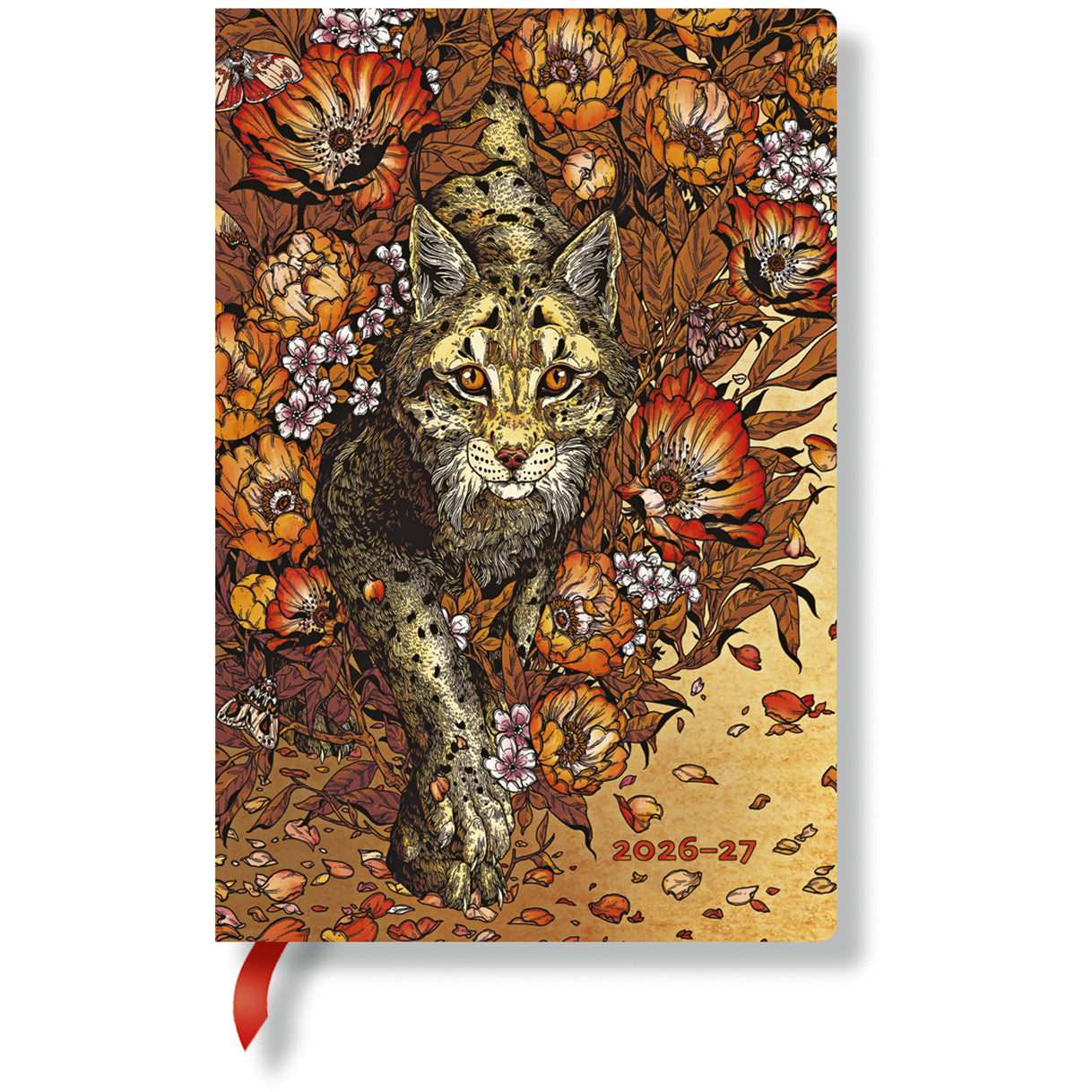 Paperblanks Luchs Mini – Schulagenda 2026/27, 1 Woche/2 Seiten, 9,5 × 14 cm, Softcover