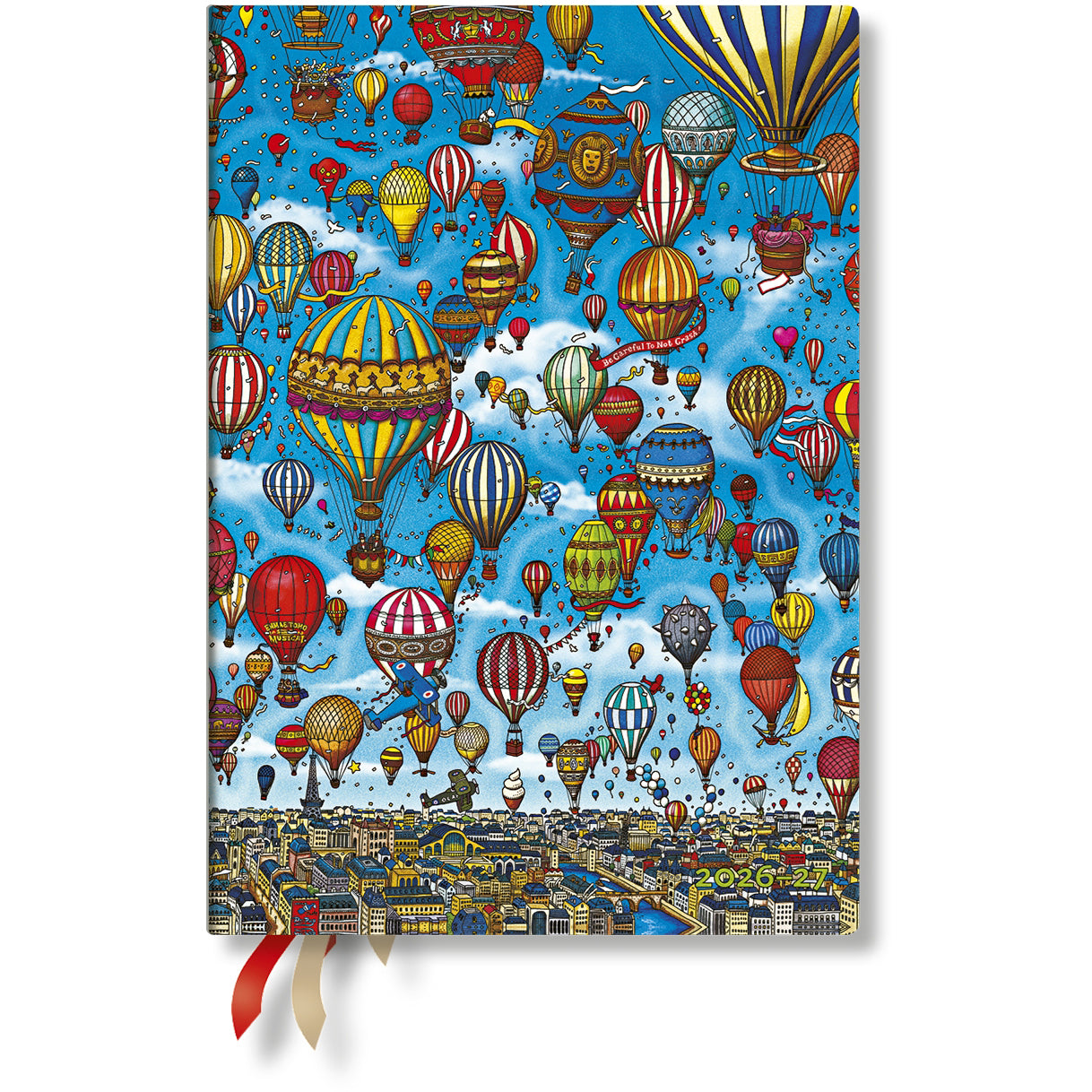Paperblanks Montgolfièr – Schulagenda 2026/27, 1 Tag/1 Seite, 13 × 18 cm, Softcover, Französisch